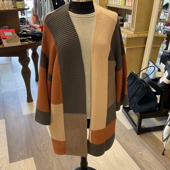 Color Block Open Knit 🧶 Cardigan - Picture 1 of 8
